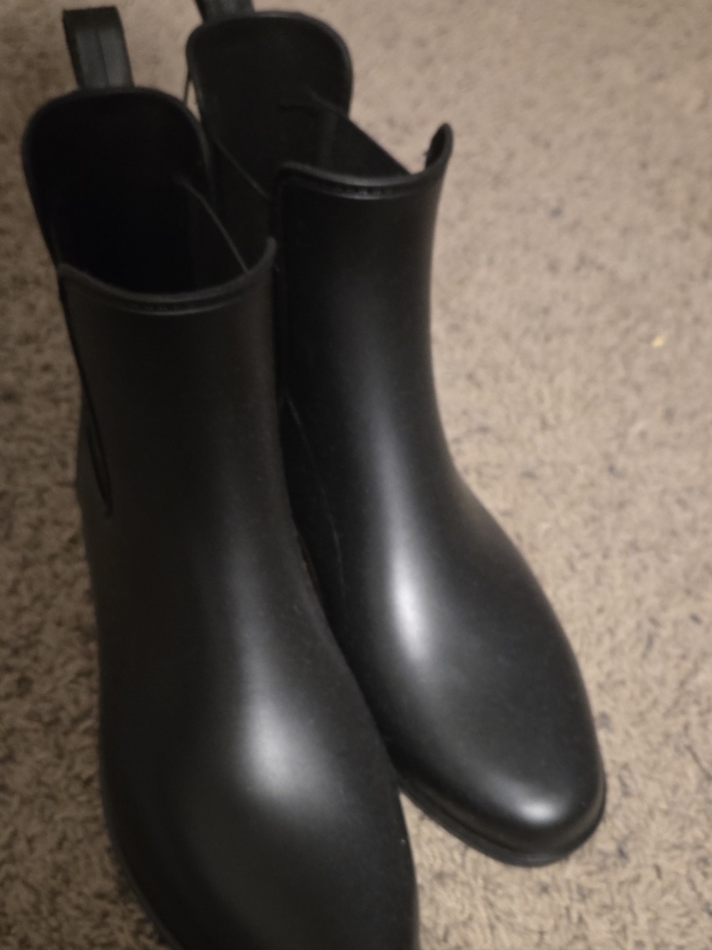 Black Women's Rain Boots - Picture 2 of 5